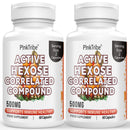 Active Hexose Correlated Compound 500mg - Supports Immune Health, Liver Function & T-Cell/Natural Killer Cell Activity - 120 Veggie Capsules (Pack of 2)
