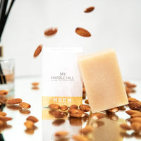 Marble Hill Neem Oil Soap Bar “Fabulously Moisturising - Sunday Times” Dry Sensitive Eczema-Prone Skin Psoriasis Natural Cleanser for Face Hands, Body All Ages with Shea Butter Vitamin E 100g