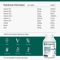 Metagenics Multi Essentials One A Day Multivitamin - 26 Vitamins & Minerals - Vegetarian and Vegan - 60 Tablets