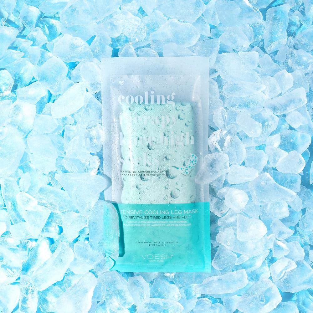 VOESH Voesh Cooling Therapy Knee-high Socks to Revitalize Tired Legs & Feet, Intensive Cooling foot Mask, 1 pair