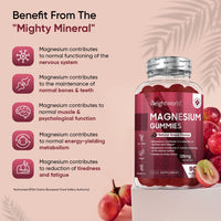 Magnesium Gummies - 90 Vegan Gummies - 1136mg Magnesium Citrate Offering 125mg Magnesium - for Adults & Kids (5 Years+) - Chewable Magnesium Supplements for Women & Men - 45 Days Supply -Gluten Free