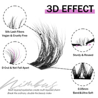 Mayhug MayHug Cluster Lashes 3D Wispy Cluster Lashes Kit Waterproof Lash Clusters 8-18MM C Curl Lashes Cluster 144Pcs Individual Eyelashes Kit with Remover, Bond and Seal (Prism, 4 In 1)