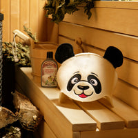 SAUNA GURU Panda Hat, 100% Organic Wool Felt Sauna Cap, Banya Hat Sauna Hair Protector, Sauna Accessories Embroidered Hat, Russian Sauna Hat, Sauna Gifts for Men and Women, Sauna Room Accessory