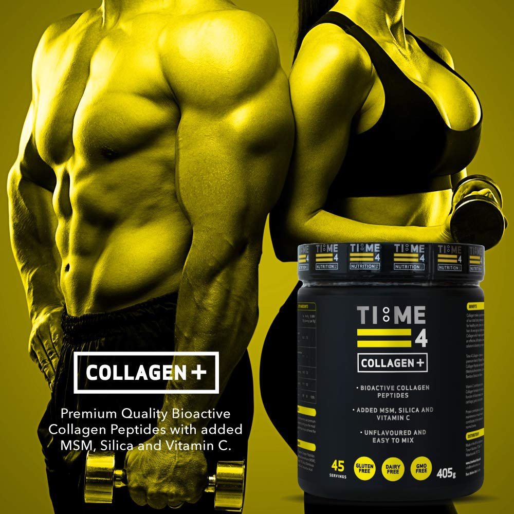 Time 4 Collagen + 45 Servings – Pure Hydrolysed Collagen Powder for Women & Men, MSM, Silica from Bamboo & Vitamin C – Collagen Protein Powder for Joint Care, Bones, Hair, Nails, Skin & Wrinkles