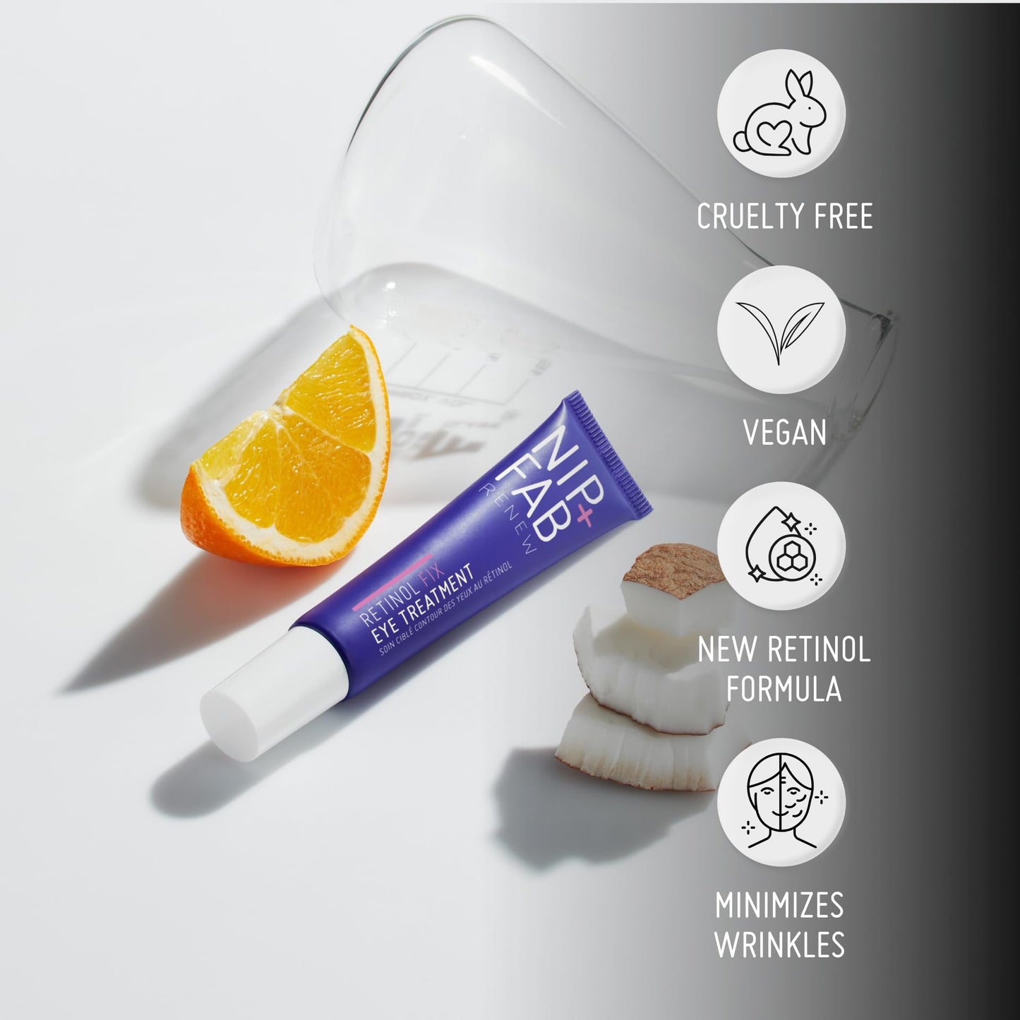 Nip+Fab Retinol Fix Eye Treatment, Anti-Ageing Cream with Peptides, 15 ml