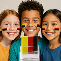 NoraGlaze 3 Color Flag Face Paint Stick – Waterproof Sweatproof Patriotic Crayons – Twist-Up Face Painting Stick for Football Fans National Events Easy Apply Skin Safe Long Lasting Colors