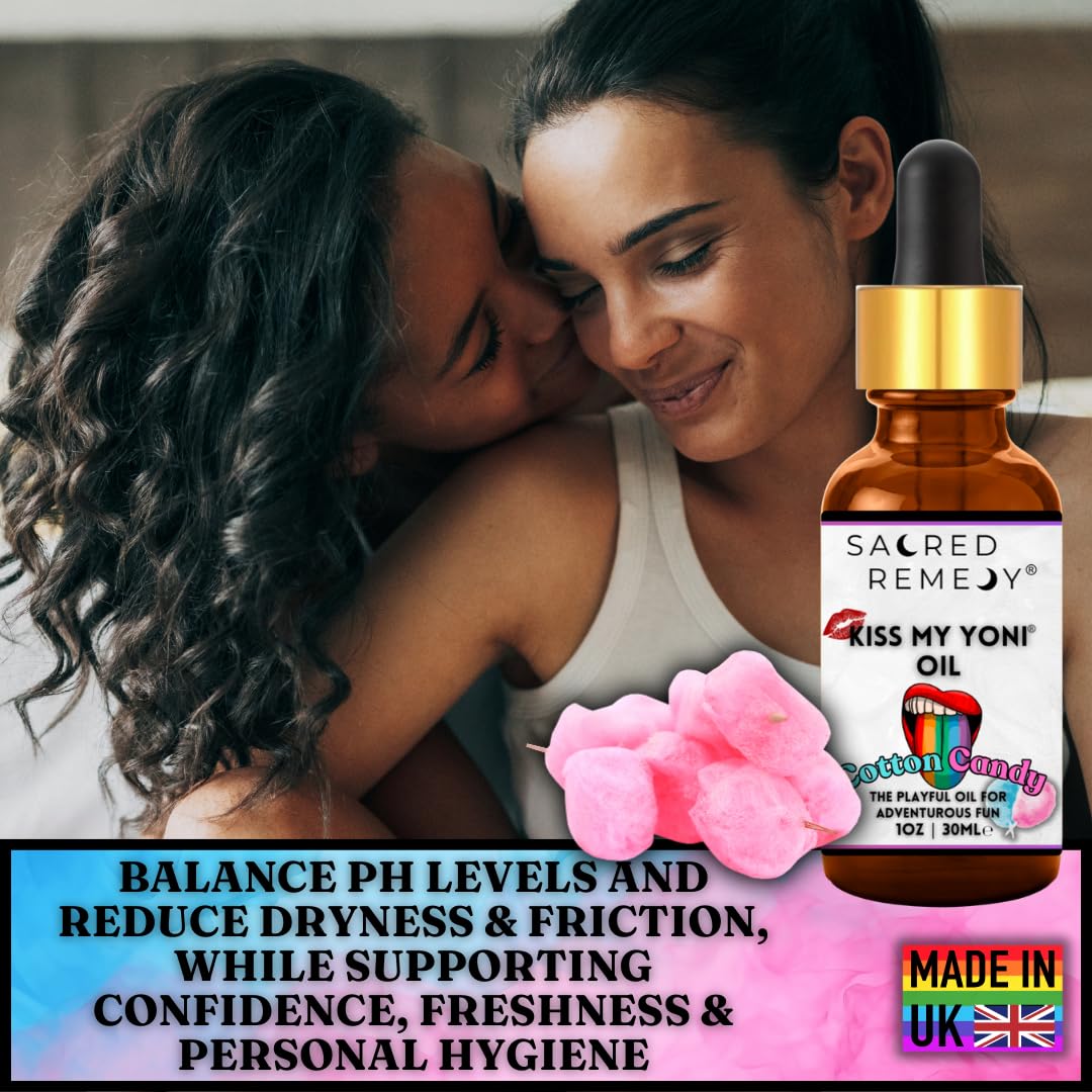 Kiss My Yoni Oil COTTON CANDY Premium Body Lotion Rub. Non-Sticky, 30ml, Massage Oil. Vegan, Natural, Organic, Non-Toxic.