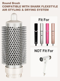 YTCHYYSK Round Volumizing Brush Attachment Compatible With Shark FlexStyle Blow Dryers Accessories, Oval Round Brush for Straight, Wavy, Curly, and Coily Hair