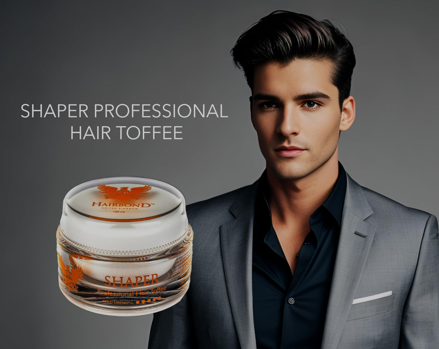 HB HAIRBOND UNITED KINGDOM Hairbond United Kingdom Shaper Professional Hair Toffee (100ml) mens premium hair wax STRONG HOLD and LOW SHINE
