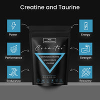 ME MAINTAIN | EXTEND Creatine Monohydrate Powder with Taurine 360g, Micronized Vegan 60 Servings
