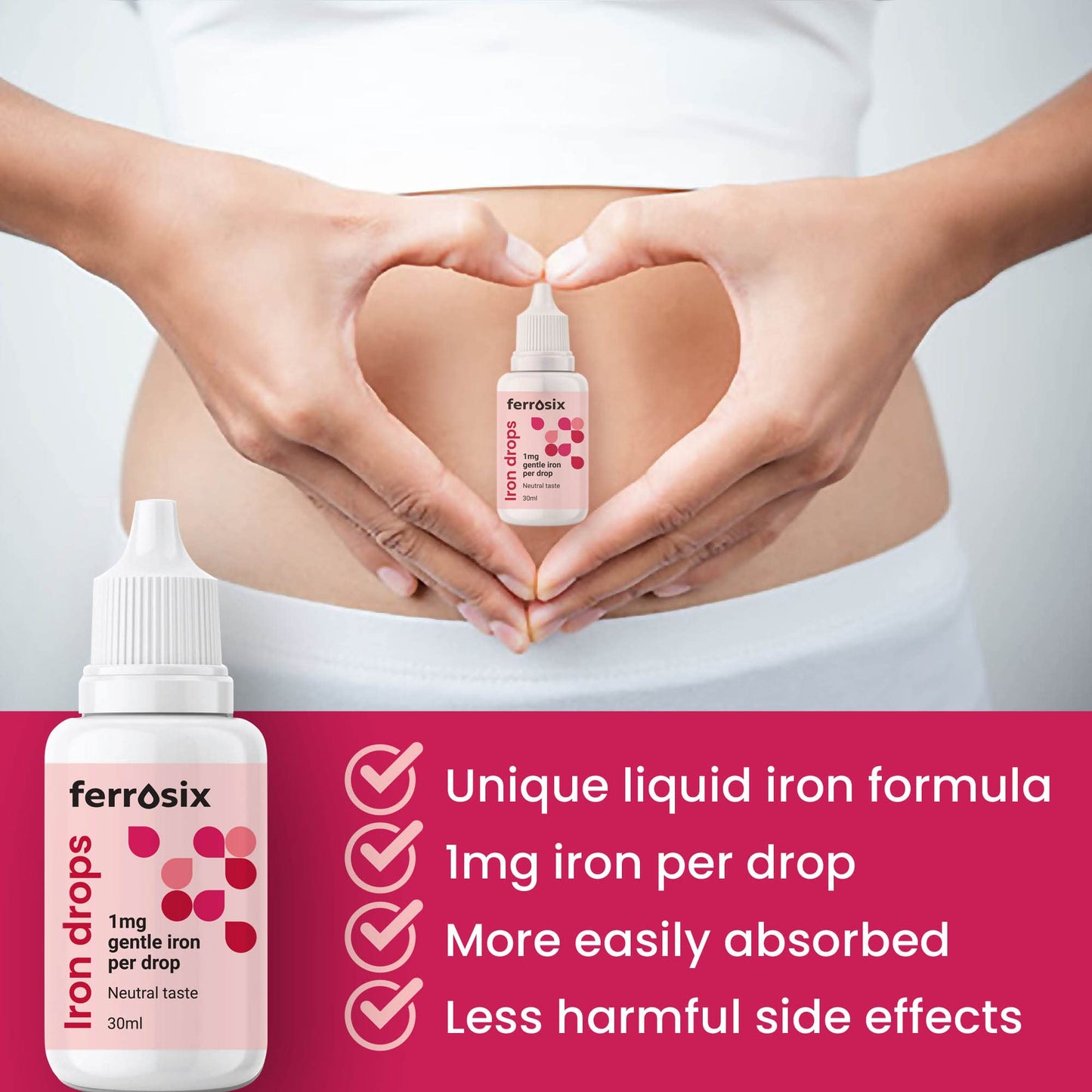 Gentle Iron Drops, Liquid Iron Bisglycinate, Highly Concentrated. Vegan, with Added Vitamin C for Fast Absorption.