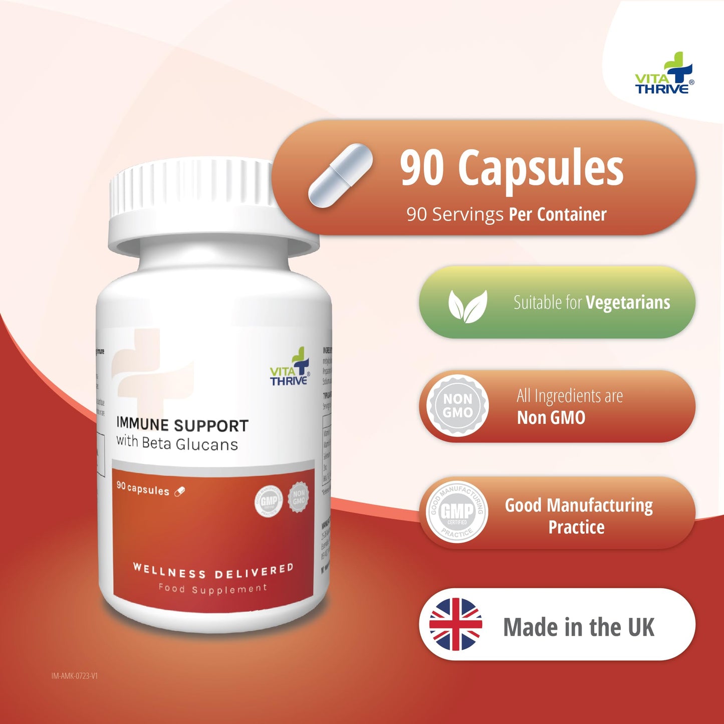 Vita Thrive VitaThrive® Immune Support with Beta Glucans - 90 Capsules
