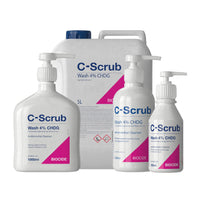 C-Scrub Wash Chlorhexidine 4% w/v | 250ml | Anti-Microbial Hand, Skin Cleanser | Pump Dispenser | Antibacterial Wash