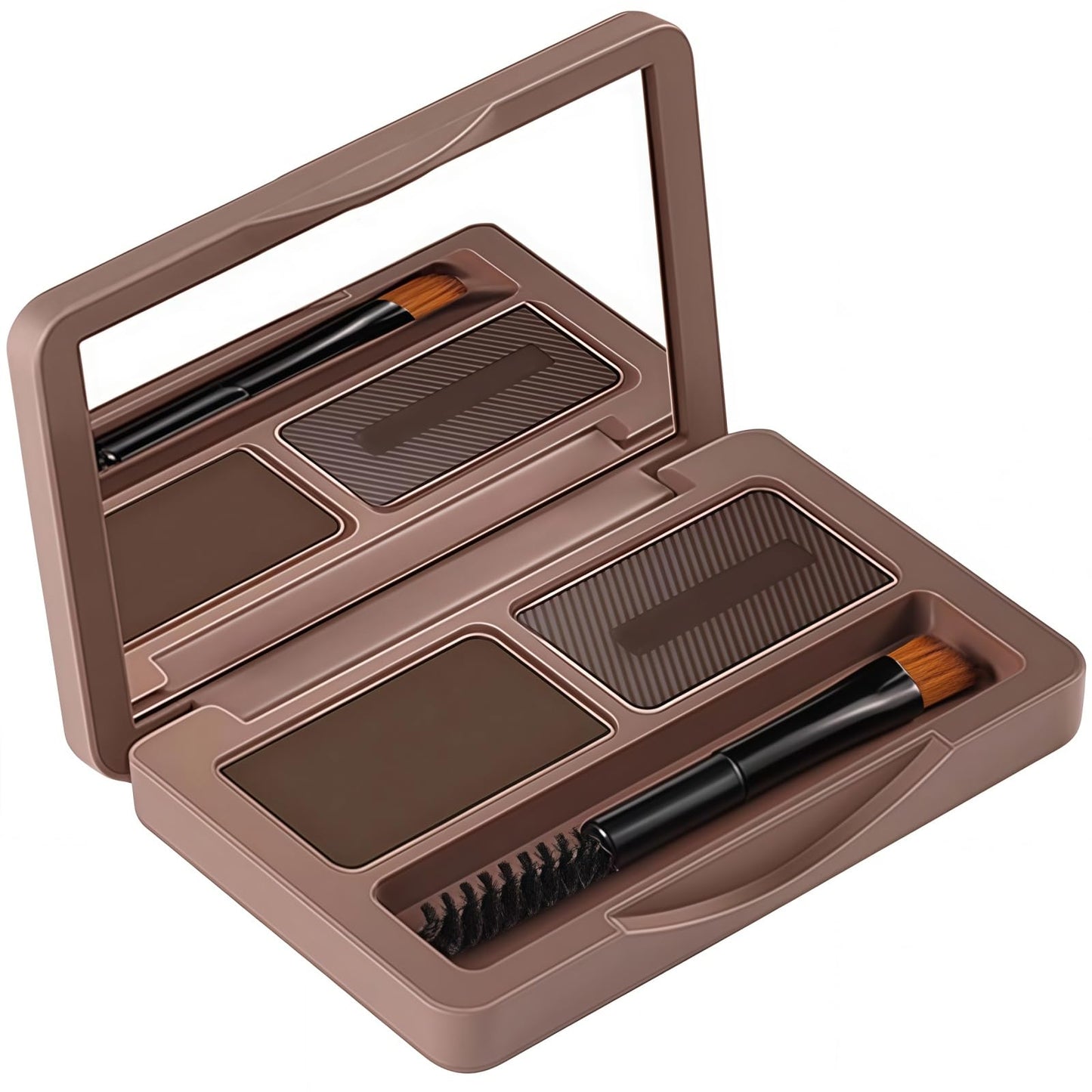 SinceReal 2 In1 Eyebrow-Powder Kit with Palette, Pencil, & Tint, Light Brown & Dark Brown Eyebrow-Powders for Dye & Contouring of Brows