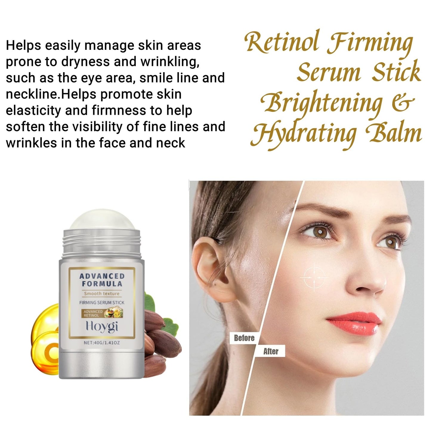 Retinol Facial Firming Stick,Retinol Facial Tightening Stick,Neck and Face Serum Care Stick,Anti-Aging Face Moisturizer,Smoothing Serum Stick,Retinol Moisturiser,Night Cream for Women Anti Aging