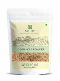 SAMYAM Gotu Kola Powder (Centella asiatica) - 200g Pack | for Stress and Concentration