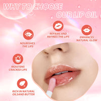 LANGMANNI Moisturizing Lip Oil,No-Sticky Lip Gloss Lip Balm Lip Care,Fruit Flavoured Lip Oil For Dry Lip's Moisturizing Hydrating And Nourishing (Cherry)