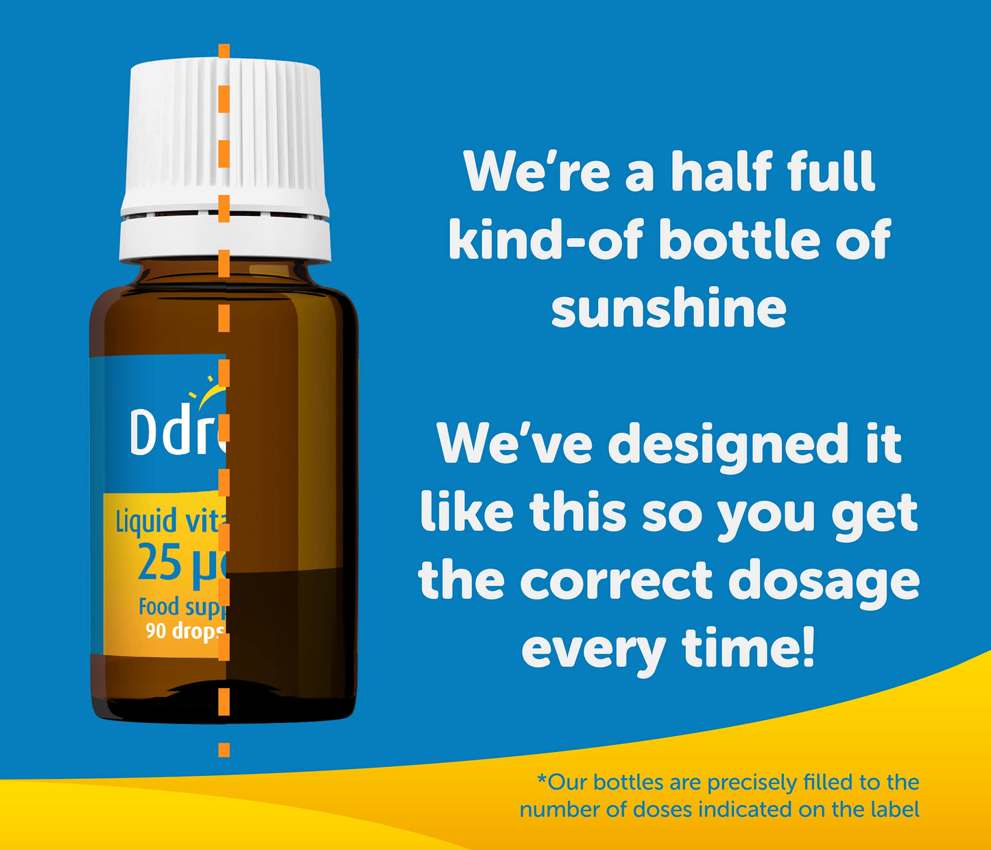 Ddrops Adults 25 µg 60 drops - Liquid Vitamin D3 Supplement Supports Bones, Immune System - Naturally-sourced Ingredients, No Large Capsules, No Preservatives, Non-GMO, Allergen-Friendly