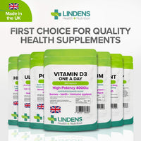 Lindens Vitamin D3 4000IU - 360 High Strength Capsules - Supports Healthy Immune System & Calcium Absorption - One-A-Day Capsule - 12 Month Supply - UK Manufacturer & Letterbox Friendly