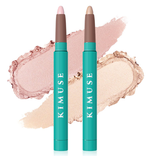 KIMUSE 6PCS Shimmer Cream Eyeshadow Stick,Brightener Eyeshadow Pencil Crayon,Waterproof Eye Shadow Stick Sets with Crease-proof, Smudge-proof and Long Lasting Eye Shadow Make Up