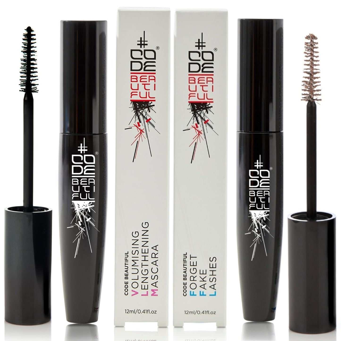 Code Beautiful CODE Beautiful Lash Kit, The Ultimate Lash Kit for Volume and Length, Mascara Primer and Black Mascara, Cruelty Free and Vegan Mascara for Sensitive Eyes 12ml