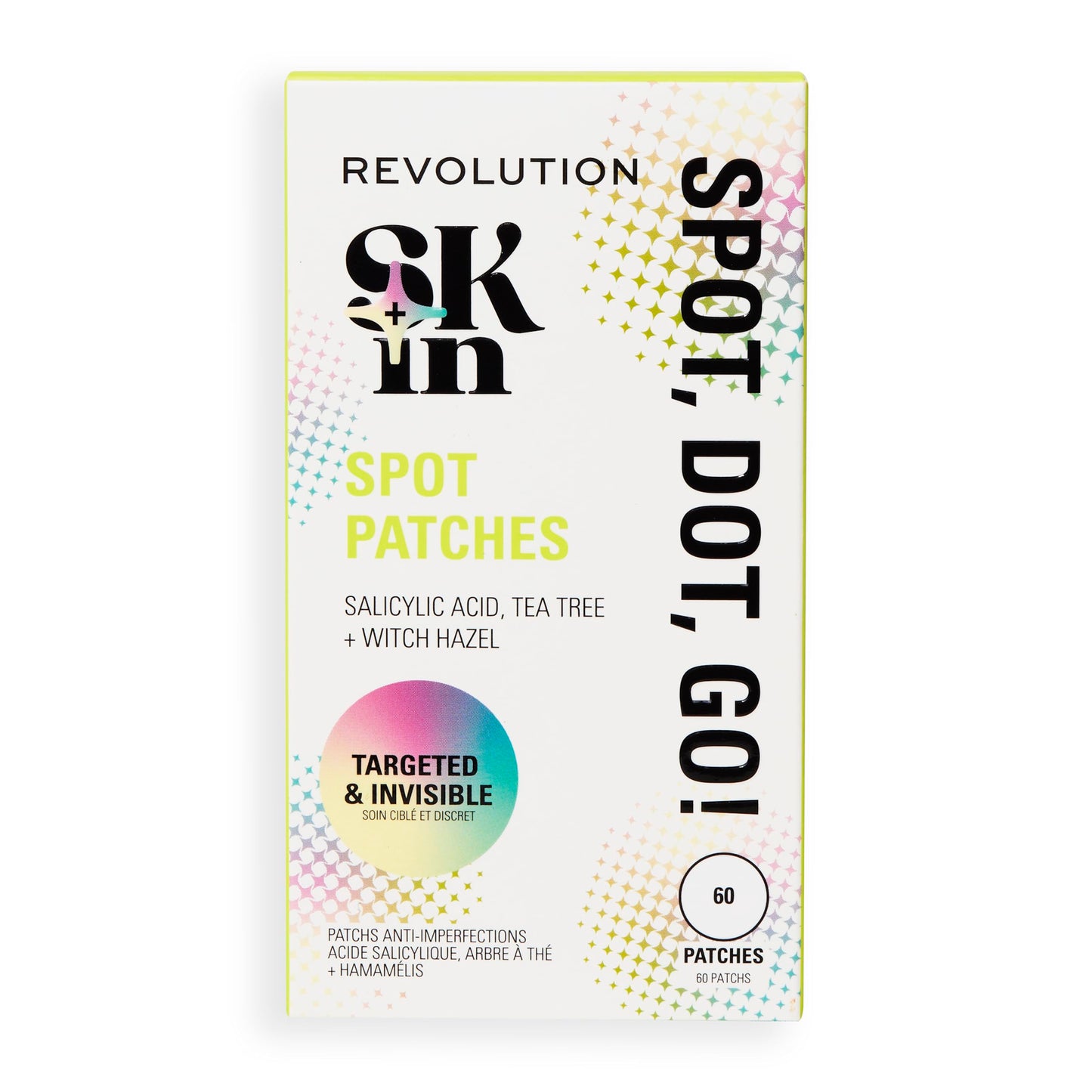Revolution Skincare London Revolution Skin, Spot, Dot, Go! Salicylic Acid Spot Patches, Discreet Pimple Patches With Salicylic Acid & Tea Tree, Vegan & Cruelty-Free, 60 Patches Per Box
