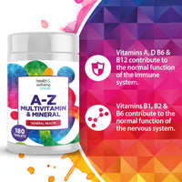 Club Vits A-Z Multivitamin and Minerals 180 Tablets, Vitamins for Men's and Women's, 23 High Strength Vitamins and Minerals Including Iron, Zinc Vitamin C and More (180)