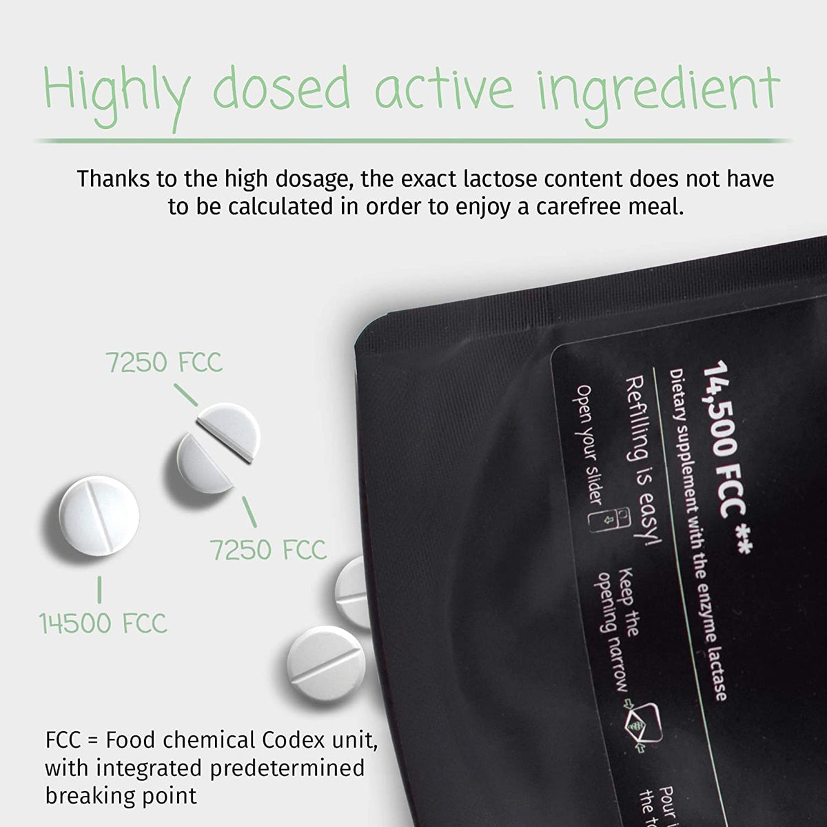 LactoJoy Lactase Tablets | Helps with Lactose Intolerance | 240 Pcs. Refill of Extra-Strength Dose (14,500 FCC) | 100% Vegan | Supports The Lactose Digestion | Chemical Free
