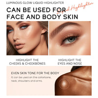 TBeautfave Tbeautfave Liquid Highlighter Makeup, Cream Highlighter, Natural Bronzer Face Glitter Stick, Moisturizing Cream Contour Face Illuminator for Face Body Eyes Collarbones Glow