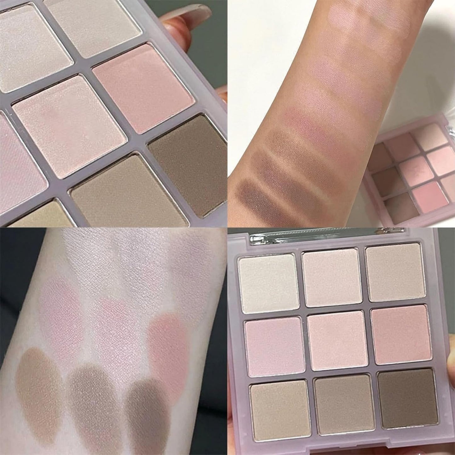 9-Color Matte Eyeshadow Palette for Women - Soft, Blendable Nude and Cold Brown Shades for Natural Looks - Milk Tea Warm Nude Palette