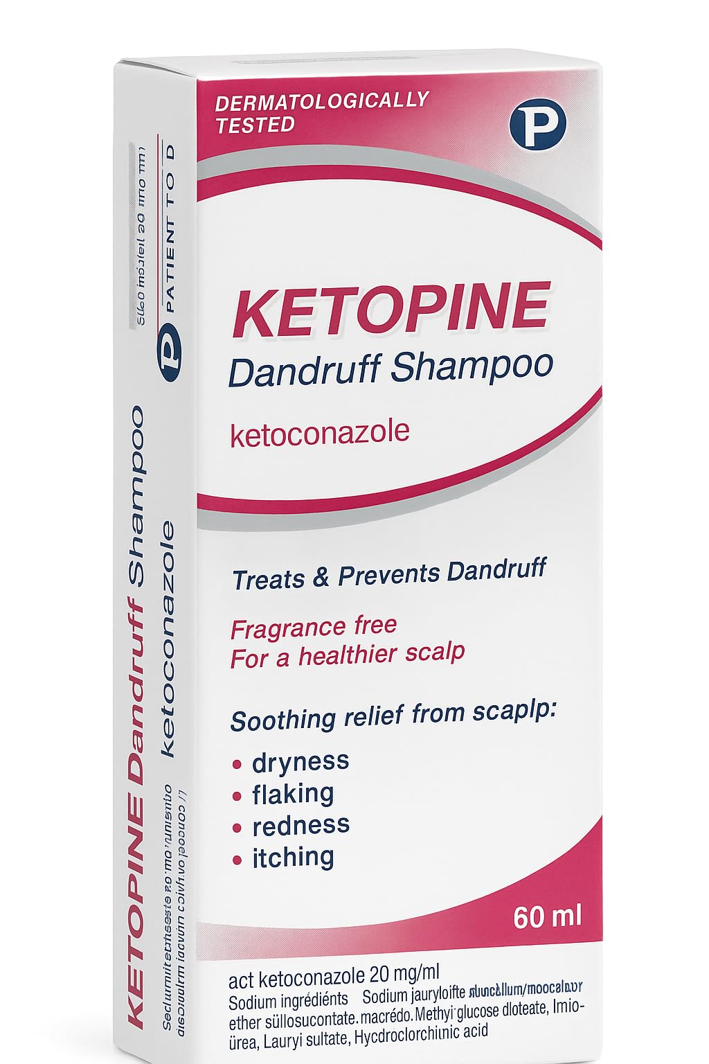 Asrev Healthcare Ketopine 2% Ketoconazole Anti-Dandruff Shampoo 6 x 60ml (6 PACK)