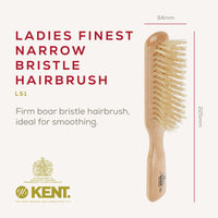 KENT Kent Narrow, White Bristle Brush - LS1 (PACK OF 1)