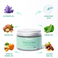 WildMint Glow to Bed Natural Facial Night Cream | Hydrating Moisturiser for Dry, Menopause & Mature Skin | Anti-Aging Skin Care with Hyaluronic Acid | UK Vegan Face Cream for Sensitive Skin 50ml
