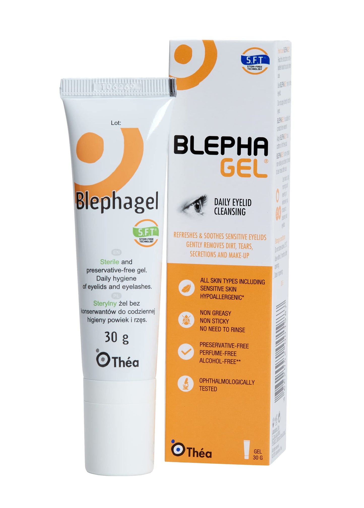 Blephagel Daily Eyelid Cleansing Gel | Gentle Cleanser to Refresh and Soothe Sensitive Eyelids | Preservative-Free and Hypoallergenic Formula | Pack of 3 x 30g Tube