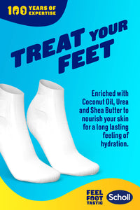 Dr. Scholl's Scholl Expertare Dry Skin Foot Mask - Nourishing Foot Mask with Coconut Oil, Urea, and Shea Butter - Up To 24-Hour Moisture for Dry Foot Skin - 6 Pairs of Foot Mask Socks