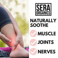 Turmeric & Ginger Massage Oil - Natural Muscle & Joint Relief - Warming, Relaxing, and Soothing Therapy - Lymphatic Drainage & Anti-Inflammatory with Rosemary (100ml) Made in The UK by Sera Organics