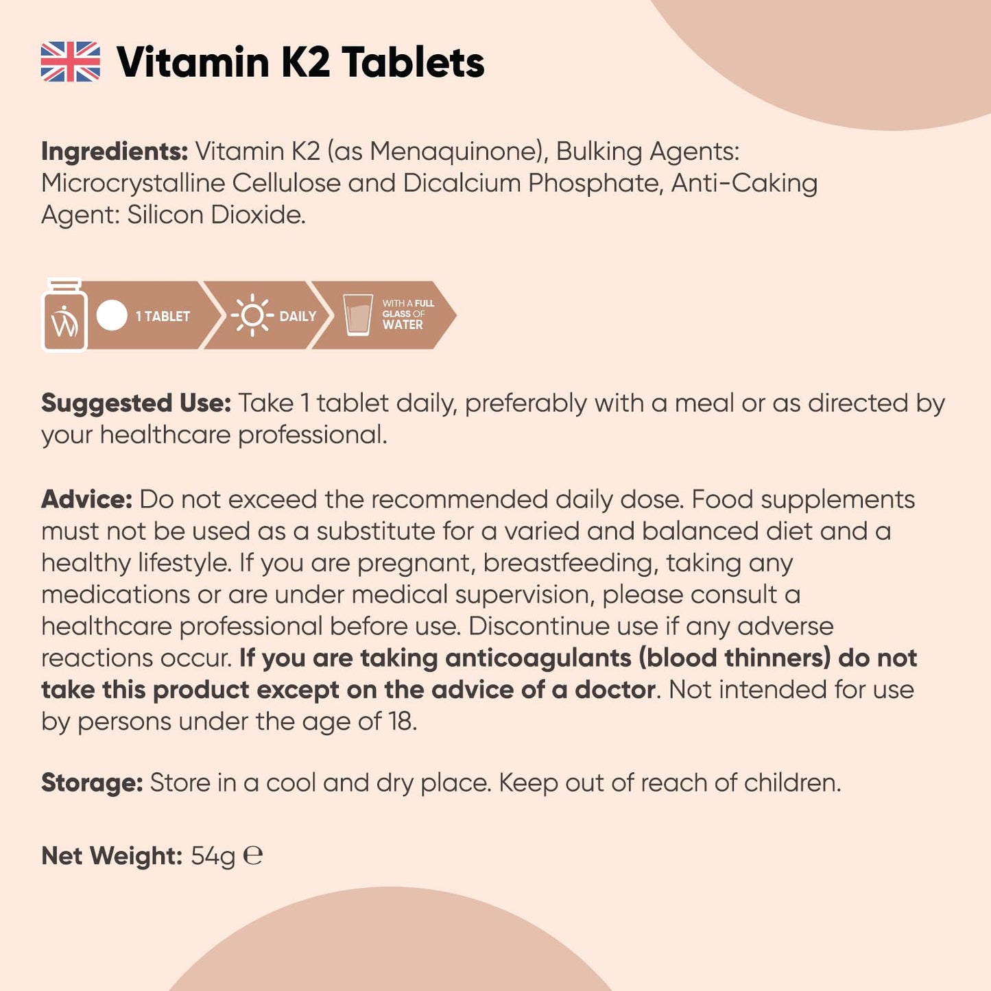 WeightWorld Vitamin K2 MK7 200mcg - 1 Year Supply - 365 Vegan Tablets - 1 per Day - Bioavailable Form - Non-GMO & Magnesium Stearate-Free K2 Vitamin Supplements - Made in the UK