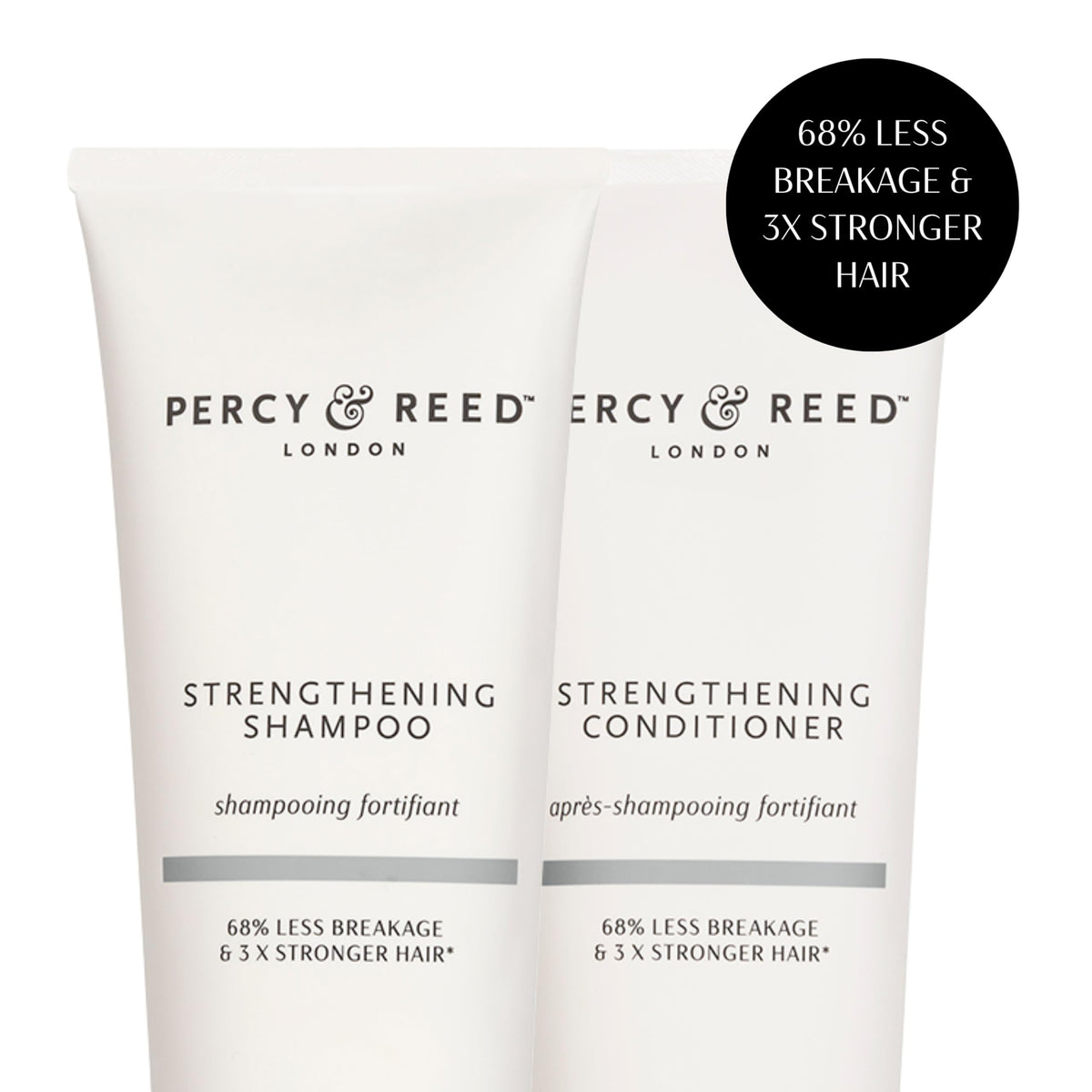 Percy & Reed Shampoo & Conditioner 2 x 250ml, Hair Growth Shampoo and Conditioner, Reduces Breakage, Builds Strength, Adds Thickness, Moisturises Dry Damaged Hair, Give Me Strength Collection