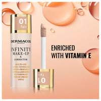 Dermacol Infinity make-up and corrector, Multi-use, Super coverage, Photo-friendly, Hypoallergenic, Waterproof, Touch proof, SPF 15, 03 - Sand
