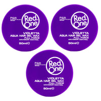 Redone Hair Styling Aqua Wax Violetta 2 x 50ml | Travel Size | Strong Hold | Hair Gel Wax | Ultra Hold | Lavender Scent | Men & Women Hair Wax | Maximum Control 2 PCS