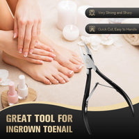 FERYES Ingrown Toenail Clippers Straight Blade Toe Nail Clippers for Thick Nails for Seniors, Stainless Steel Nail Clippers for Thick Toenails - Ultra-Slim 16mm Blade Fingernail Clippers