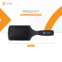 Kobe Professional Hair Brush - Detangle Hair Brush for Wet and Dry Hair - Soft Touch Feel Black Paddle Hair Brush - Cushion Brush - Ideal for Curly Hair - Efficient Detangling curly hair brush
