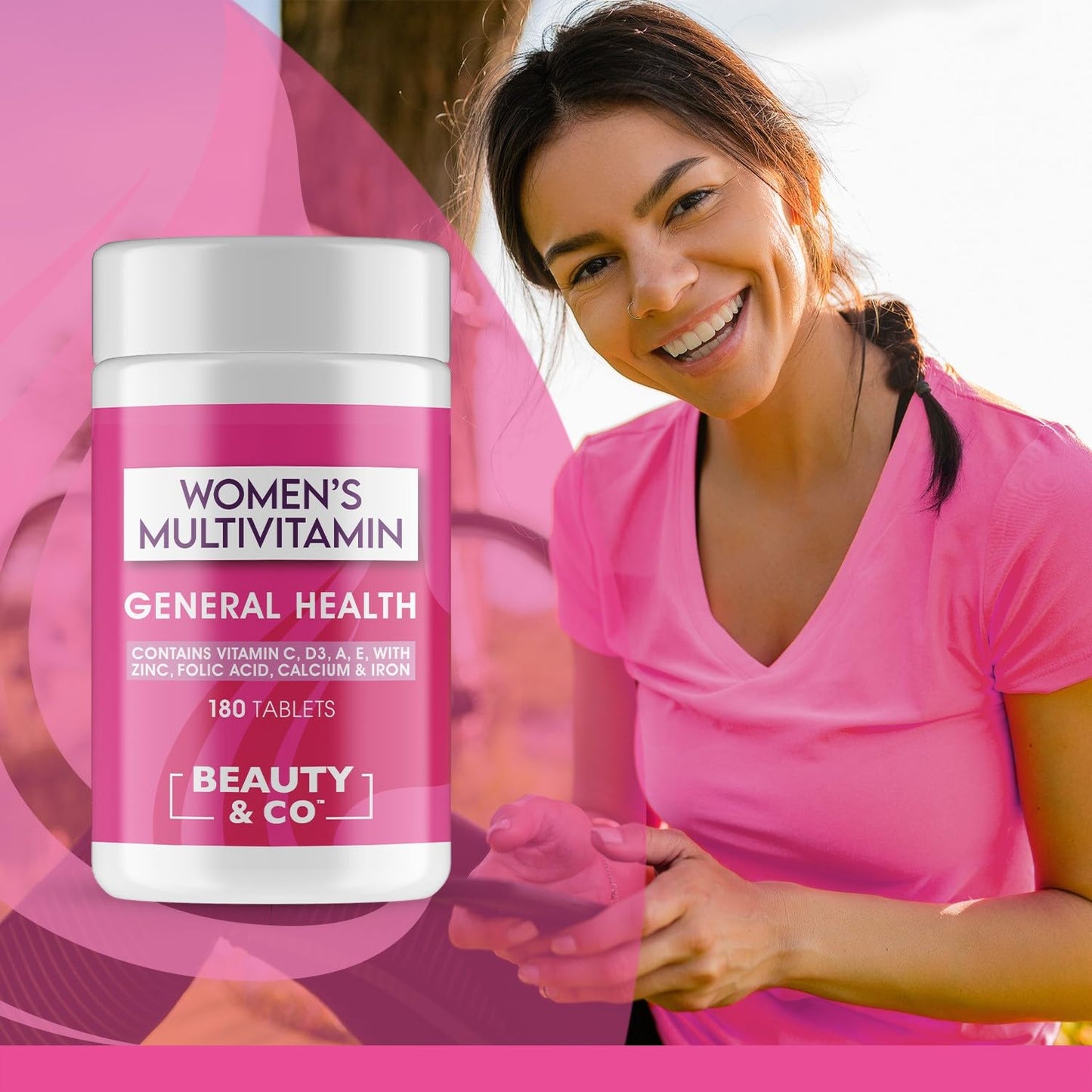 Women's Multivitamin Tablets, Beauty & Co. 180 Tub, Contains 23 Vitamins and Essential Minerals