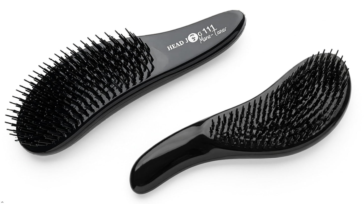 Head Jog 111 Mane Tamer Hair Brush. Detangling For Tangle Free Hair (Black)