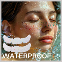 HERBENJOY 12pcs Holographic Glitter Freckles Face Tattoo,Multichrome Face Glitter Speckles Patches for Star Face,Waterproof Glow Up Metallic Sparkly Temporary Cosmetic Stickers,Festival Accessories FaceGlitter