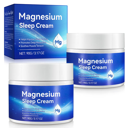 Uocasi Magnesium Soothing Sleep Cream,2 x 90g Magnesium Skin Muscle & Body Calm Moisturing Butter, Relief for Restless Legs | Muscle Joint Relaxant for Cramps & Pain, Natural Sleep Support
