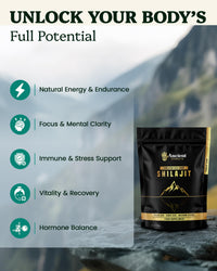 Ancient Extracts Shilajit Powder | Gold Grade – 75% Fulvic Acid | Energy, Focus, Recovery & Hormone Support | 85+ Trace Minerals | Tested for Purity & Safety | Sourced in the Kashmir Himalayas (50g)