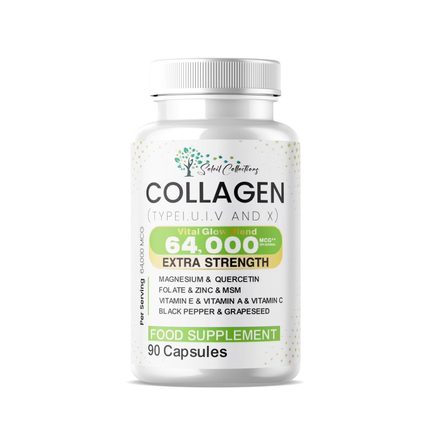 Ultimate Collagen Blend Quercetin| Biotin, Hyaluronic Acid, Keratin, Zinc | Beauty & Longevity | Biotin, Keratin & MSM | Hyaluronic Acid, Magnesium, Zinc & Folate | All-in-One Formula 90 Count