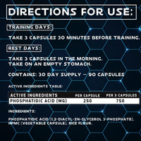 Optimised Research Labs Phosphatidic Acid M-TOR Pathway, Increase Protein Synthesis Boost Muscle Growth, Muscle Builder, Suitable for Vegans, 750mg per Day, 90 High Strength Capsules