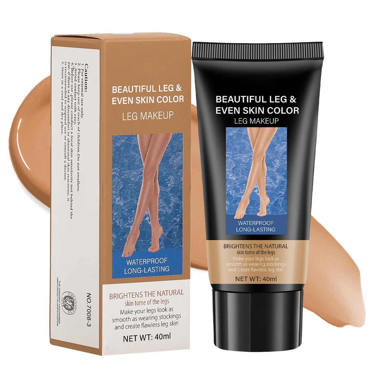 FOCUSUN Leg Makeup Waterproof No Transfer, Leg Make Up to Cover Veins, Concealer Full Coverage, Body Concealer, Tattoo Cover Up Makeup, Even Skin Tone, Easy Application(03 Brown Color,40ml)